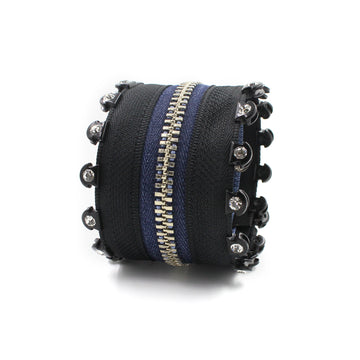 Crystal & Blue Jeans Zip Bracelet