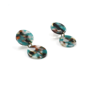Double Circle Acrylic Drop Earrings