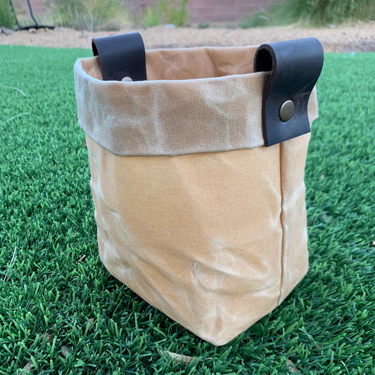 Waxed Canvas "Kiki Pot" Planter in Camel