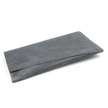 Grey Leather Convertible Belt Clutch