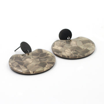 Golden Mosaic Circle Cutout Acrylic Drop Earrings