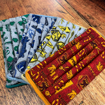 Handmade Cotton Hogwarts Collection Face Masks