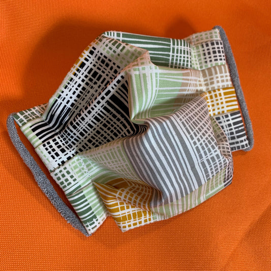 Handmade Reusable Cotton Abstract Lines Face Masks