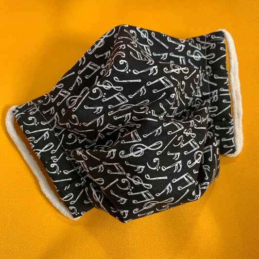 Handmade Reusable Cotton Music Notes Face Masks