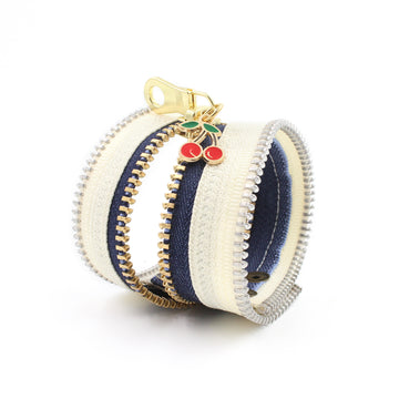 Blue Jeans & Cherry Pie Zip Bracelet