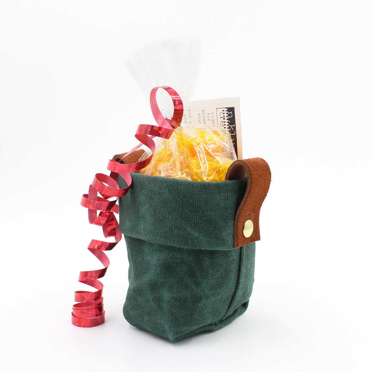 Waxed Canvas Mini "Kiki Pot" Green Planter