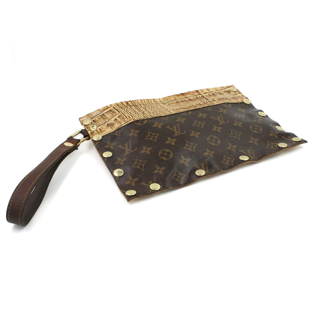 Upcycled Repurposed LV Leopard Gold Clutch/Wristlet – The Afterglow Boutique