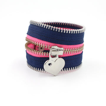 Not Too Girly Heart Zip Bracelet