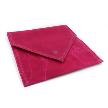 Waxed Canvas iPad Envelope Case/Clutch in Cerise Pink