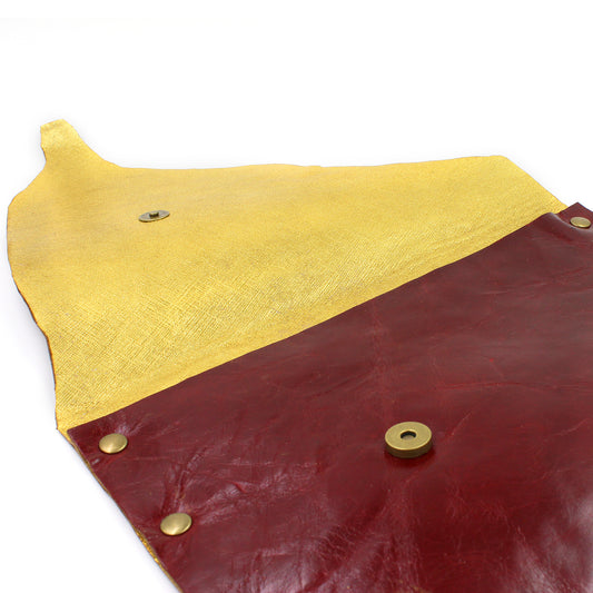 The Ultimate Red & Gold Leather Cocktail Party Clutch - N.Kluger Designs clutch