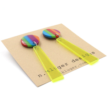 Rainbow Glow Acrylic Drop Earrings