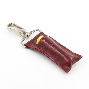 Handmade Genuine Red Leather Lip Balm Holder