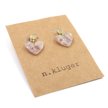 Pink Hearts Acrylic Drop Earrings
