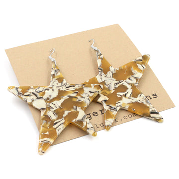 Extra Large Tortoise Shell Star Earrings