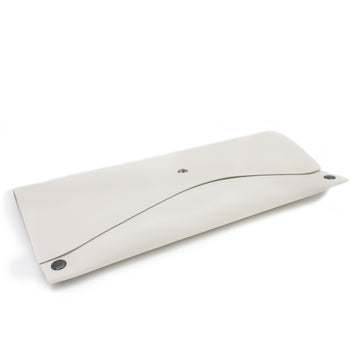 Handmade Snow White Pebbled Leather Clutch