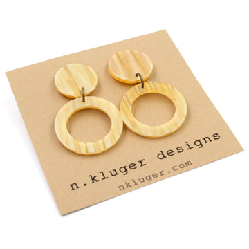 Double Creamsicle Open Circle Acrylic Drop Earrings