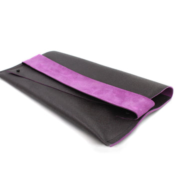Eggplant and Pink Genuine Italian Leather Clutch