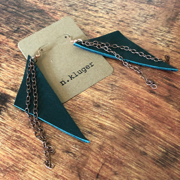 Green copper earrings