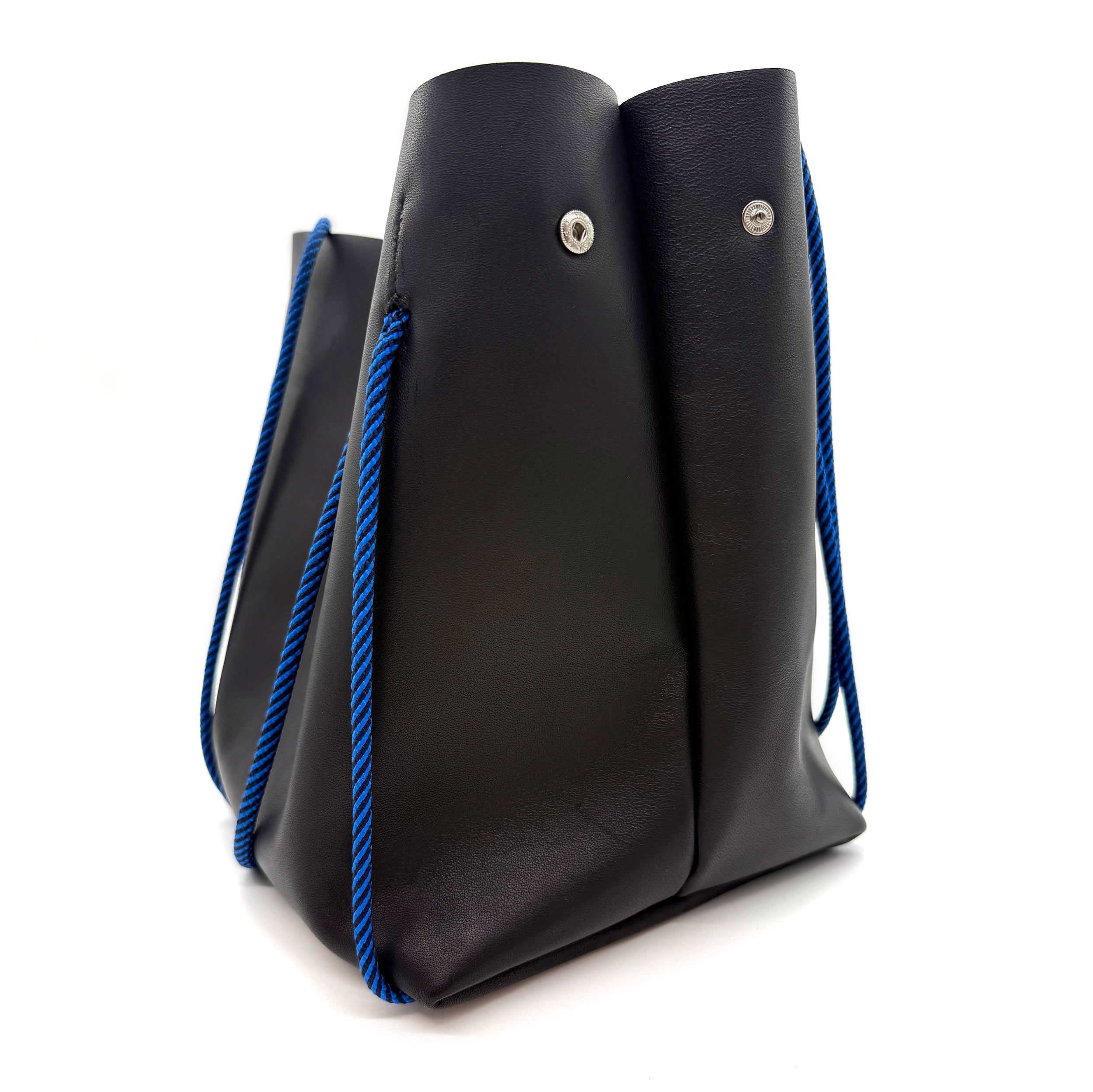 Black leather Transforming Handbag to Tote Bag