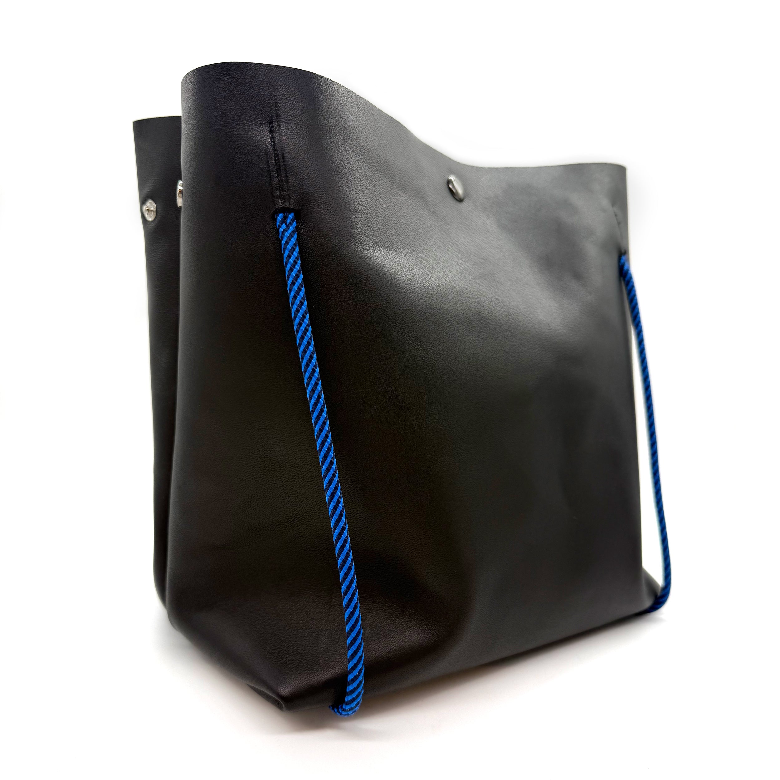 Black leather Transforming Handbag to Tote Bag