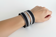 Las Vegas Raiders Silver & Black Zip Bracelet