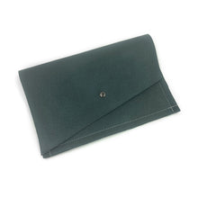 Shimmering Green/Blue Leather Sewn Clutch