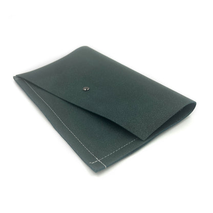 Shimmering Green/Blue Leather Sewn Clutch