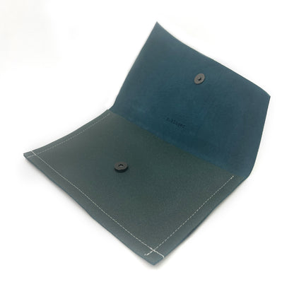 Shimmering Green/Blue Leather Sewn Clutch