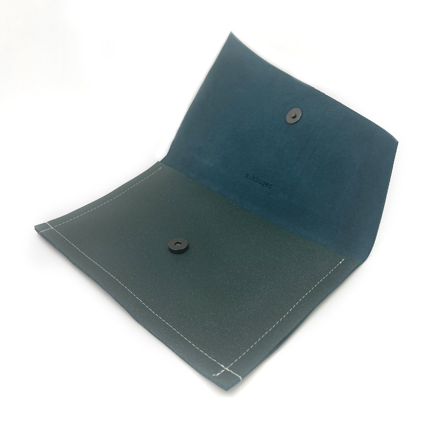 Shimmering Green/Blue Leather Sewn Clutch