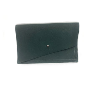 Shimmering Green/Blue Leather Sewn Clutch