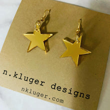 Mini Gold Mirrored Acrylic Star Drop Earrings