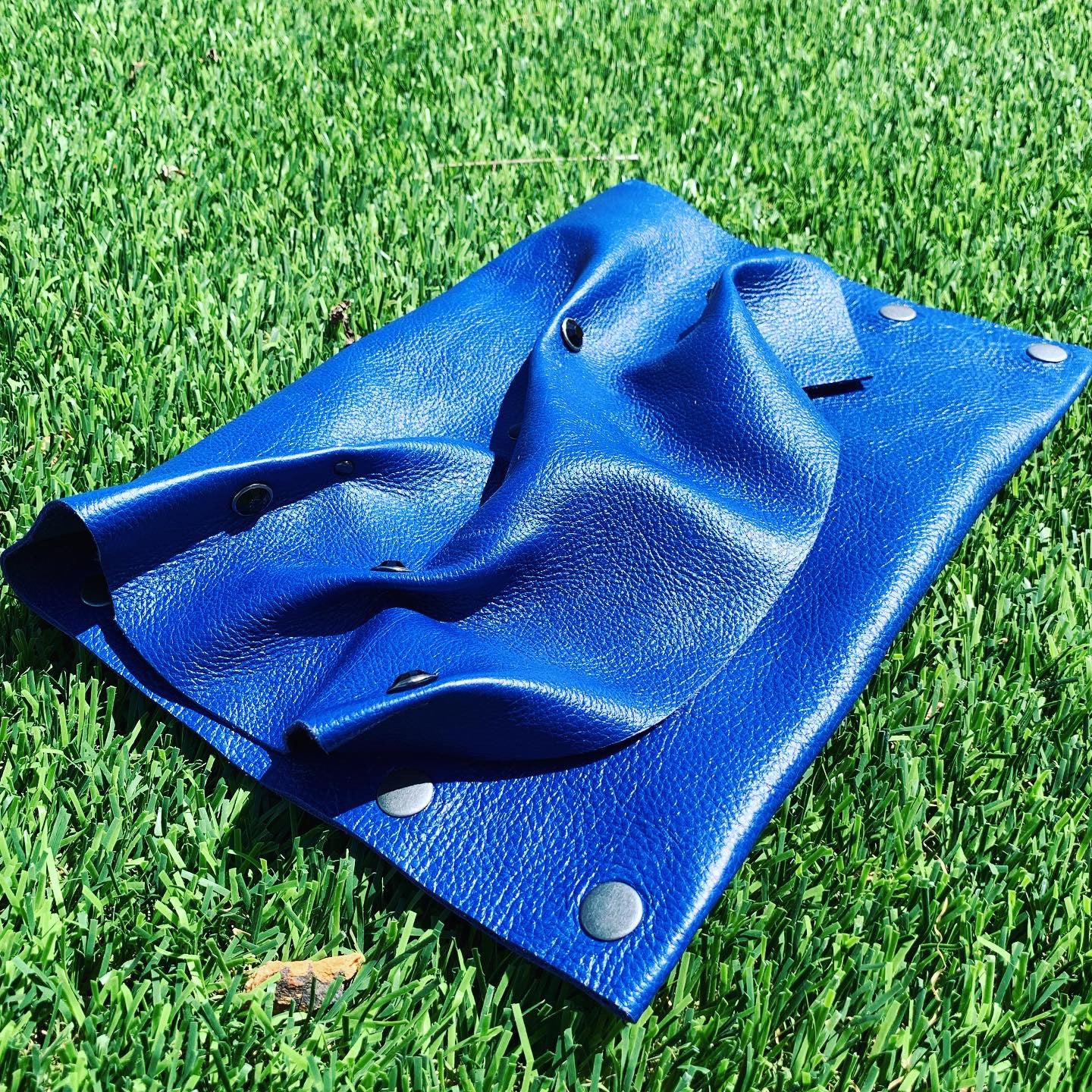 Blue Leather Textured 
