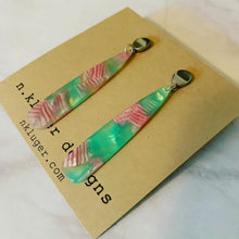 Tropical Green & Pink Acrylic Drop Earrings