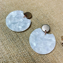 White Acrylic Circle Cutout Drop Earrings
