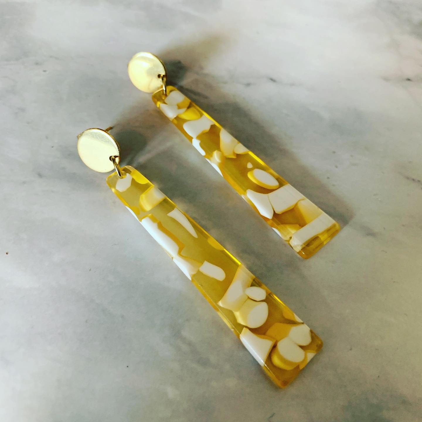 Golden Sunshine Acrylic Drop Earrings