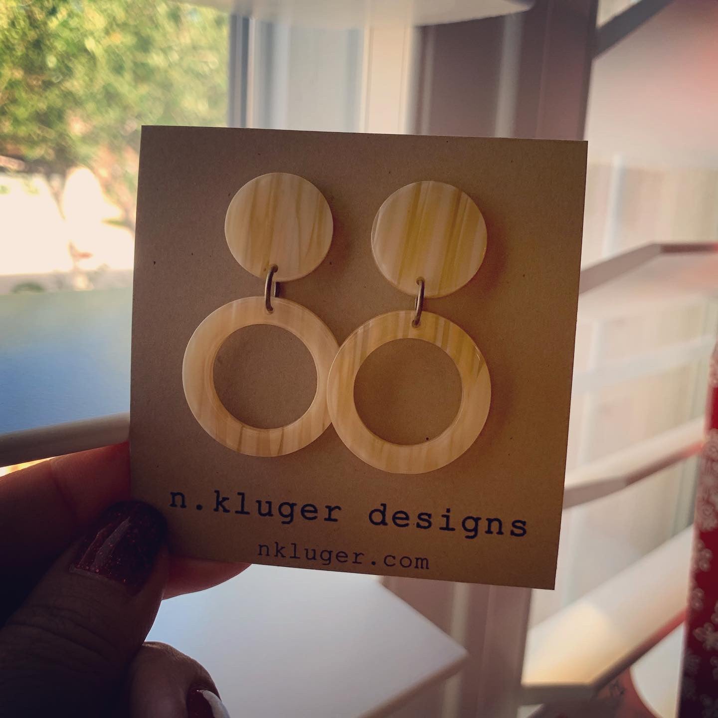 Double Creamsicle Open Circle Acrylic Drop Earrings