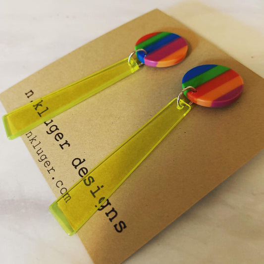 Rainbow Glow Acrylic Drop Earrings