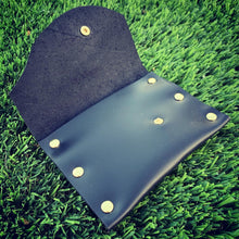 Handmade Black Leather Card Case / Mini Wallet