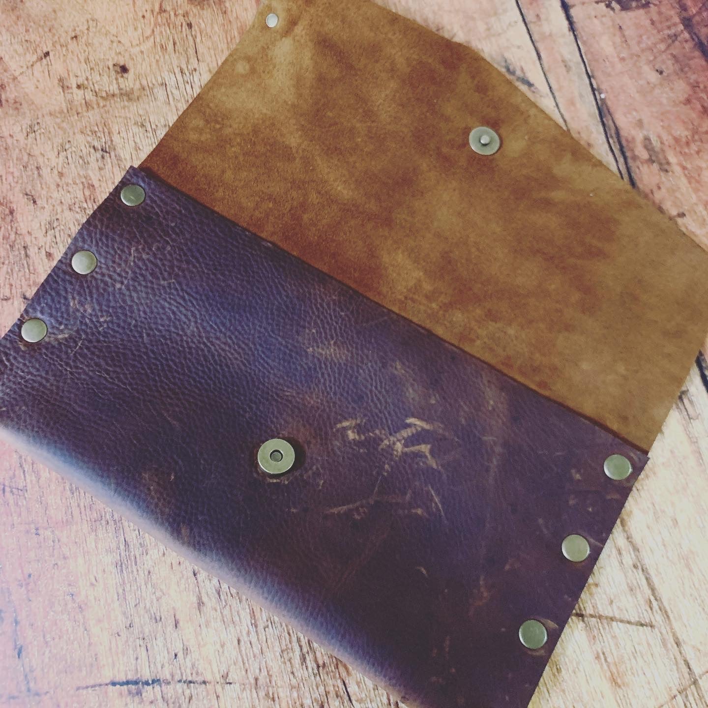 Rustic Brown Genuine Leather Clutch