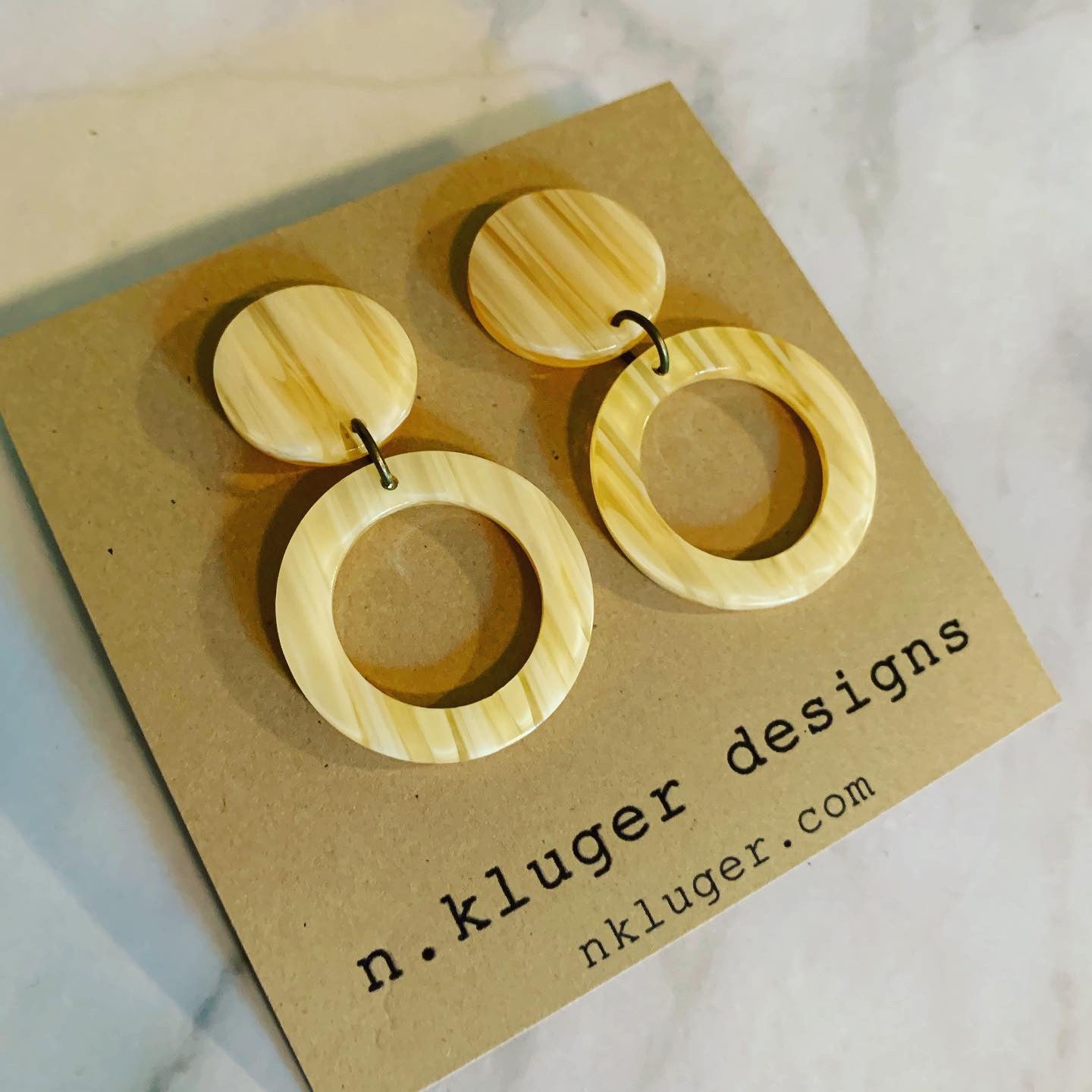 Double Creamsicle Open Circle Acrylic Drop Earrings