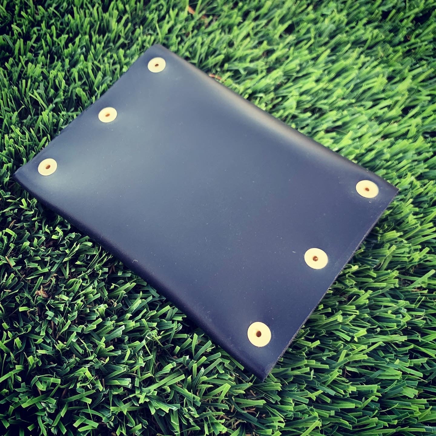 Handmade Black Leather Card Case / Mini Wallet