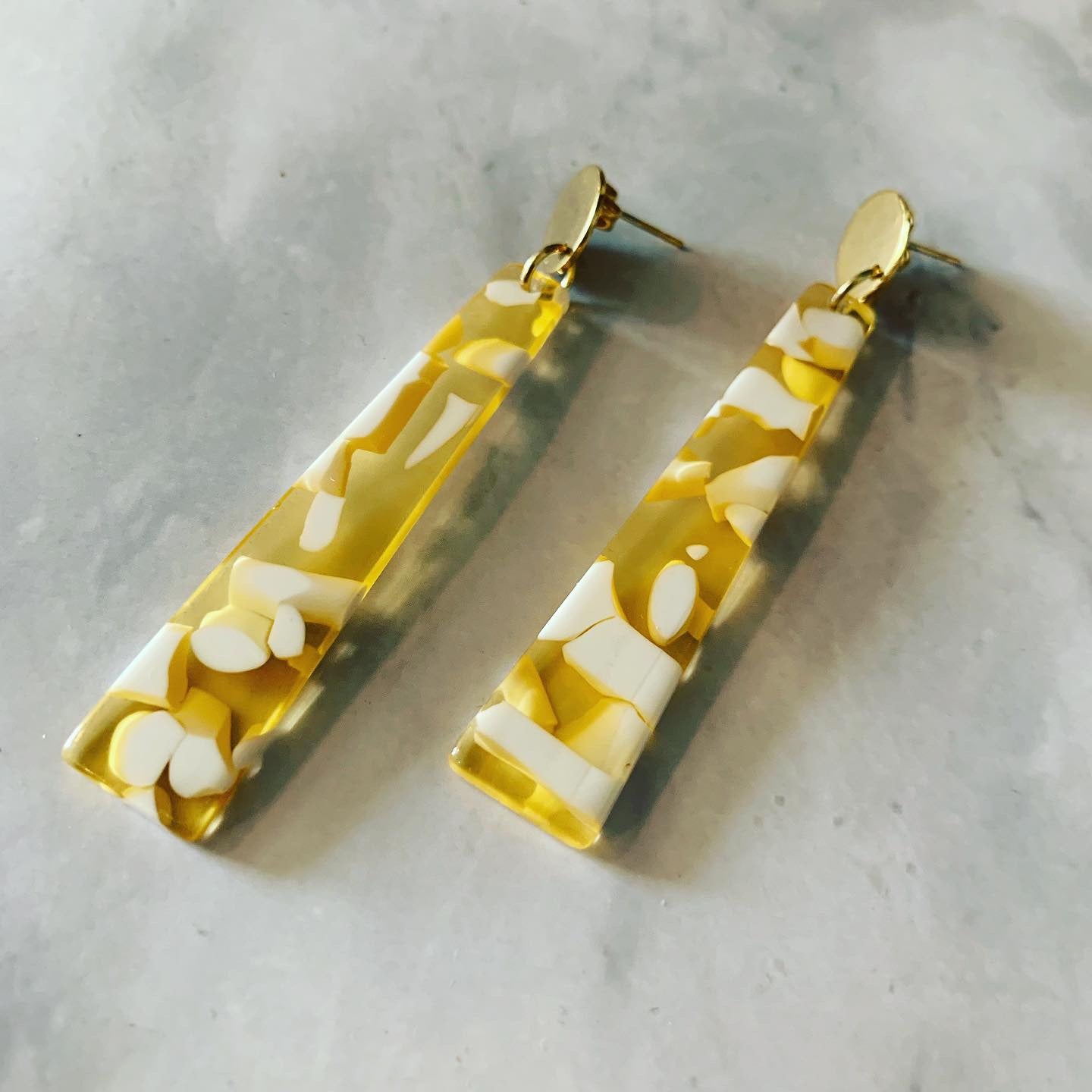 Golden Sunshine Acrylic Drop Earrings