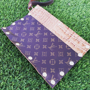 Authentic Upcycled Louis Vuitton Leather Clutch