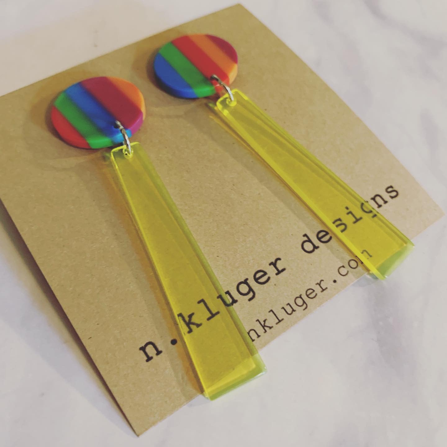Rainbow Glow Acrylic Drop Earrings