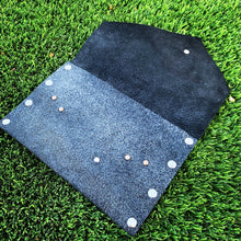Handmade Navy Blue "Fur" Leather Clutch