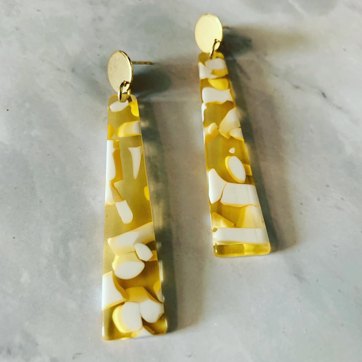 Golden Sunshine Acrylic Drop Earrings