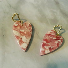 Pink Hearts on Hearts Acrylic Drop Earrings