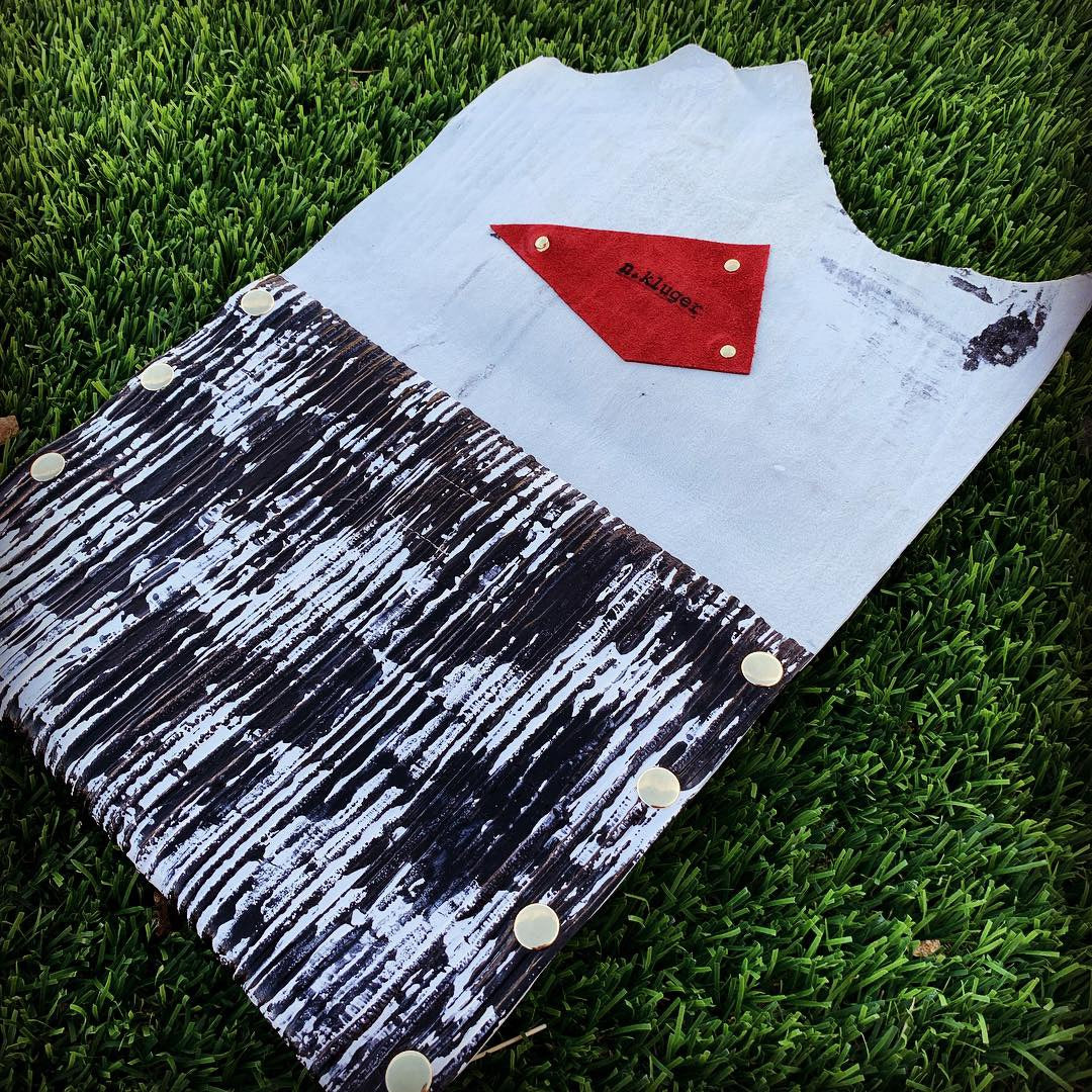 Hand-painted Zebra Leather Clutch