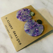 Purple Confetti Circle Cutout Acrylic Drop Earrings