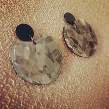 Golden Mosaic Circle Cutout Acrylic Drop Earrings